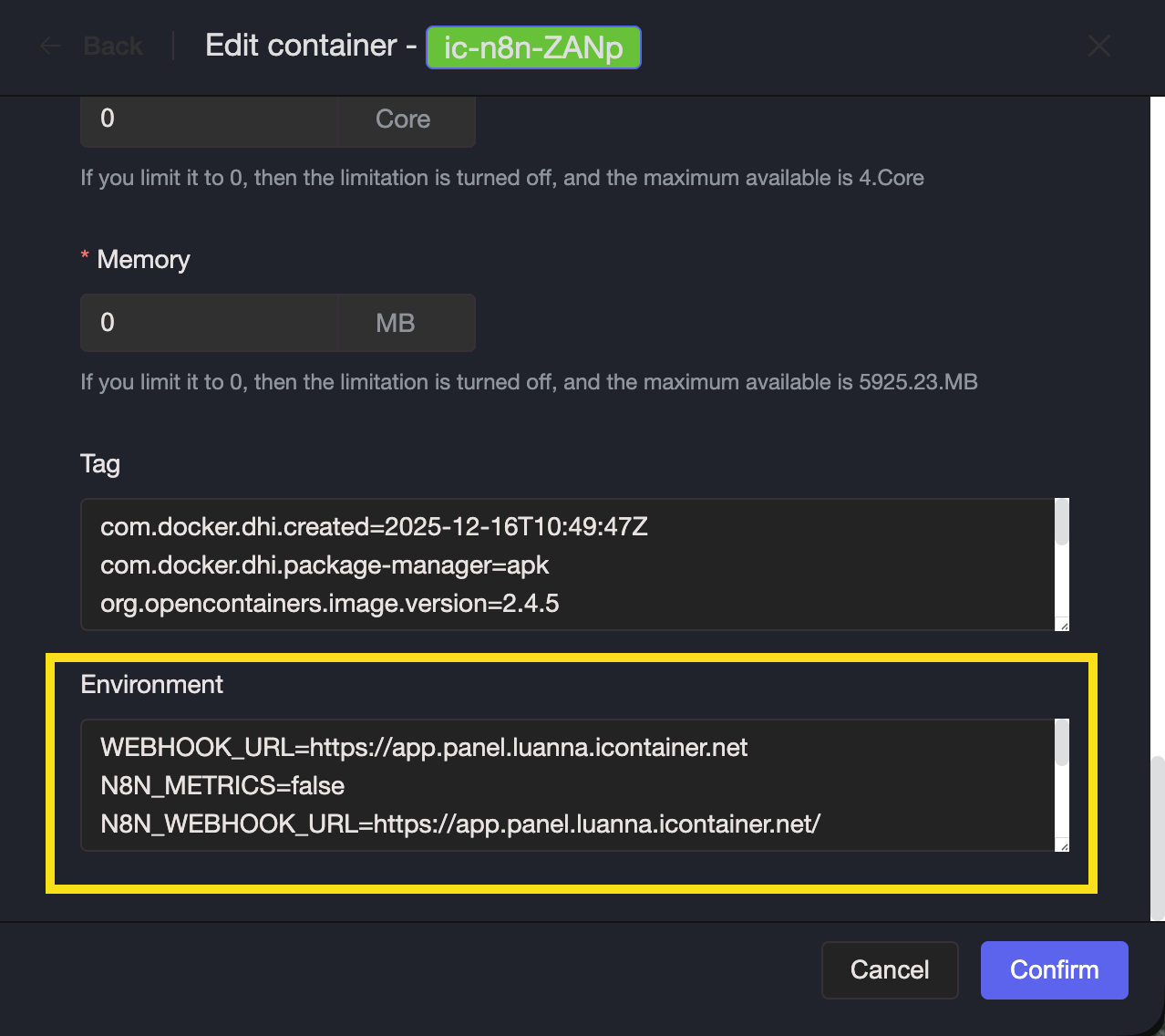 How to Edit n8n Environment Variables | iContainer