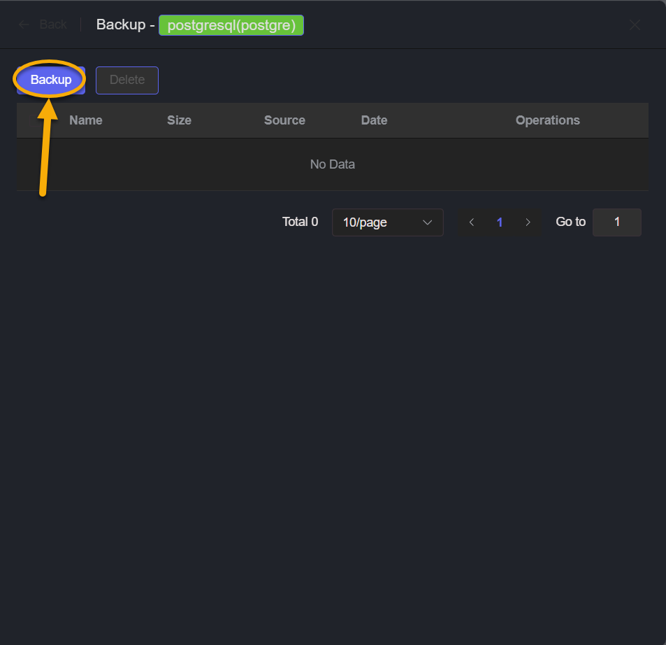 Creating a PostgreSQL Backup | iContainer