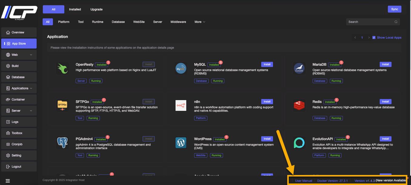 Updating the ICP Panel | iContainer